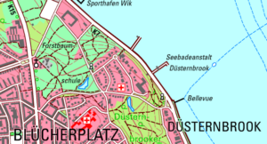 Forstbaumschule, Dietrichsenpark und Teile des Düsterbrooker Gehölz. ©GeoBasis-DE/LVermGeo SH/CC BY 4.0 (Quelle verändert).