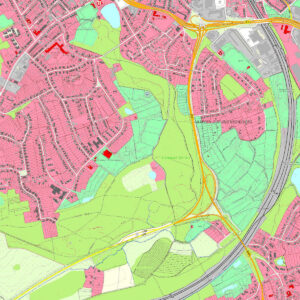 In Größe und Datendichte stark reduziertes Beispielbild einer 1:5.000-Karte.
©GeoBasis-DE/LVermGeo SH/CC BY 4.0 (Quelle verändert)