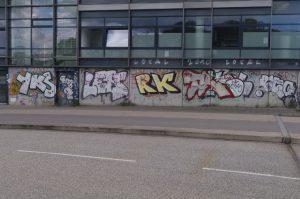 Graffiti am Callcenter Hörn
