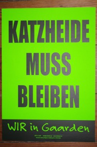 Plakat Katzheide muss bleiben in Kiel-Gaarden