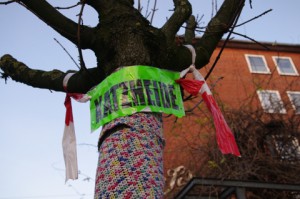 Protest in Gaarden für den Erhalt von Katzheide