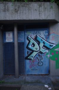 Pumpstation der Stadtentwässerung am NOK mit Graffiti