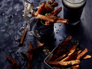 Süßkartoffel-Pommes. Foto von Jacob Zimmermann.