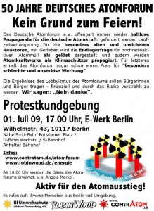 Protestkundgebung Atomforum 01.07.2009 Berlin